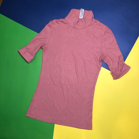 AMERICAN APPAREL MOCK NECK PINK DRESS SHIRT SMALL - Picture 4 of 4